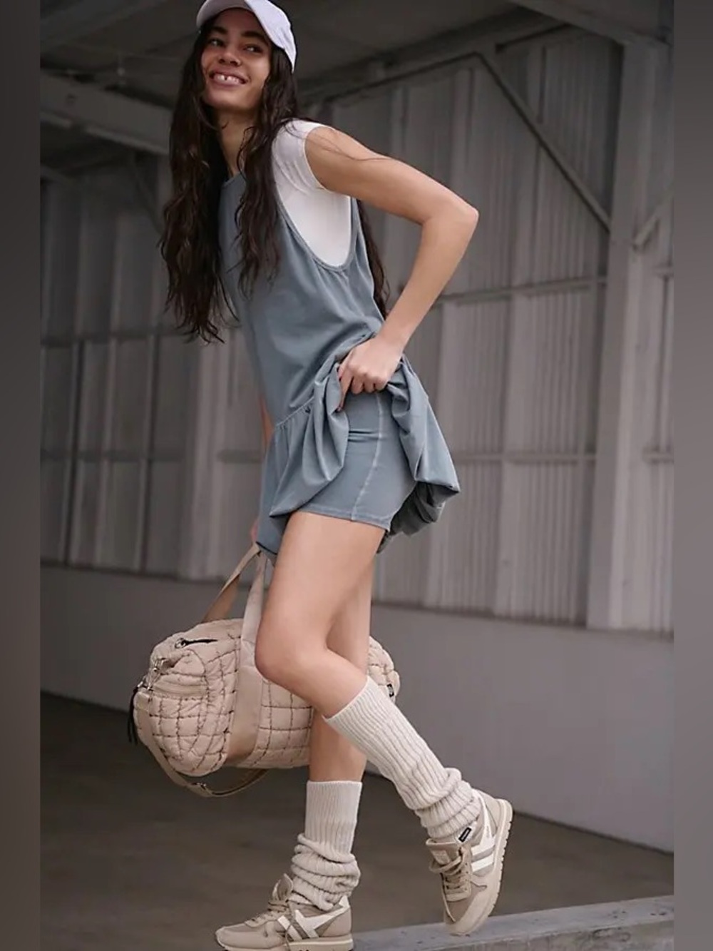 Free People Movement The Hot Shot Bubble Long Lined Tank Dress Size Women’s Med - Picture 3 of 9